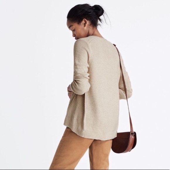 ⛔️SOLD⛔️Madewell tan riverside texture crew neck s - Picture 4 of 8
